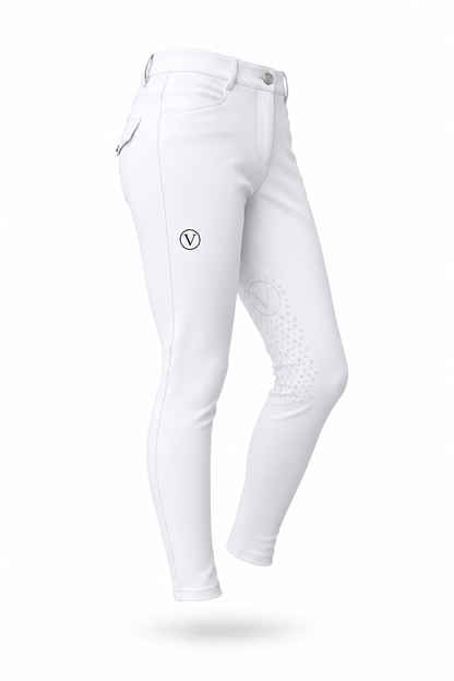Varès Reithose Knie Grip white